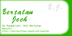 bertalan jech business card